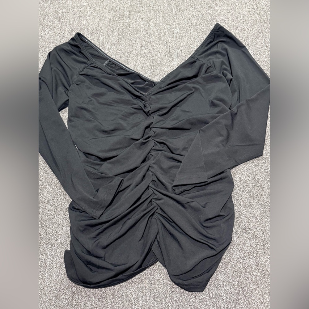 City Chic Black Ruched Top